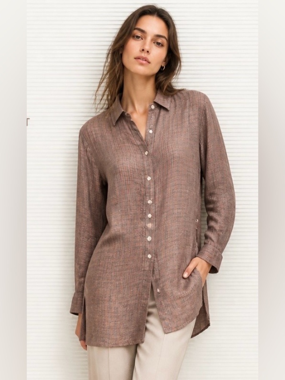 TOAD & CO Shirt Plaid Tunic Dress Popover Pin Tuck Top